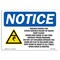 Signmission OSHA Notice Sign, 7" H, Rigid Plastic, Moving Door Can Cause Serious Sign With Symbol, Landscape OS-NS-P-710-L-14256 - alternate 1